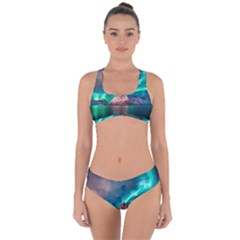 Amazing Aurora Borealis Colors Criss Cross Bikini Set