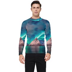 Amazing Aurora Borealis Colors Men s Long Sleeve Rash Guard