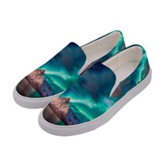 Amazing Aurora Borealis Colors Women s Canvas Slip Ons