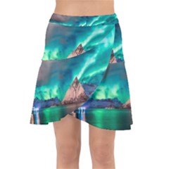Amazing Aurora Borealis Colors Wrap Front Skirt