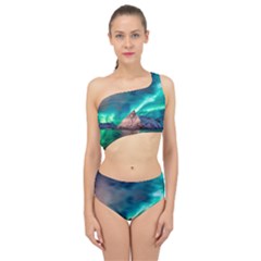 Amazing Aurora Borealis Colors Spliced Up Two Piece Swimsuit