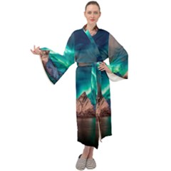 Amazing Aurora Borealis Colors Maxi Velvet Kimono