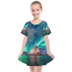 Amazing Aurora Borealis Colors Kids  Smock Dress