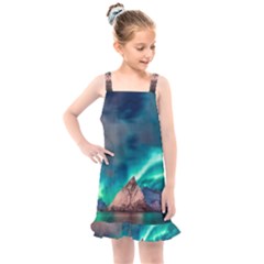 Amazing Aurora Borealis Colors Kids  Overall Dress