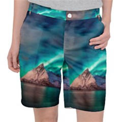 Amazing Aurora Borealis Colors Women s Pocket Shorts