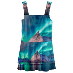 Amazing Aurora Borealis Colors Kids  Layered Skirt Swimsuit