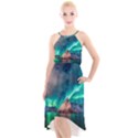 Amazing Aurora Borealis Colors High-Low Halter Chiffon Dress  View1