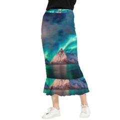 Amazing Aurora Borealis Colors Maxi Fishtail Chiffon Skirt