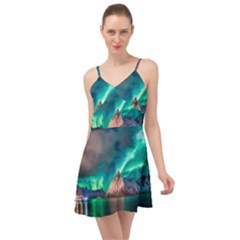 Amazing Aurora Borealis Colors Summer Time Chiffon Dress