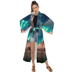 Amazing Aurora Borealis Colors Maxi Kimono