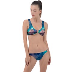 Amazing Aurora Borealis Colors Ring Detail Crop Bikini Set