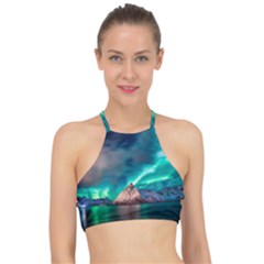 Amazing Aurora Borealis Colors Racer Front Bikini Top
