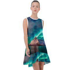 Amazing Aurora Borealis Colors Frill Swing Dress