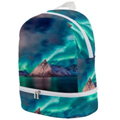 Amazing Aurora Borealis Colors Zip Bottom Backpack