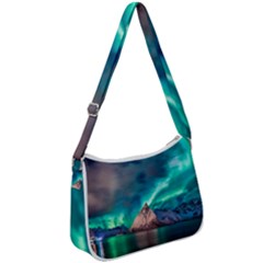 Amazing Aurora Borealis Colors Zip Up Shoulder Bag