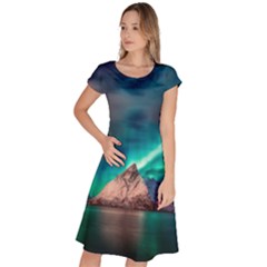 Amazing Aurora Borealis Colors Classic Short Sleeve Dress