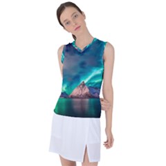 Amazing Aurora Borealis Colors Women s Sleeveless Sports Top