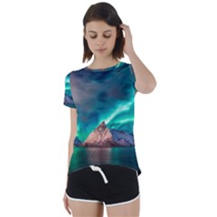 Amazing Aurora Borealis Colors Short Sleeve Open Back Tee