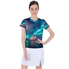 Amazing Aurora Borealis Colors Women s Sports Top