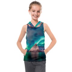 Amazing Aurora Borealis Colors Kids  Sleeveless Hoodie