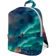 Amazing Aurora Borealis Colors Zip Up Backpack