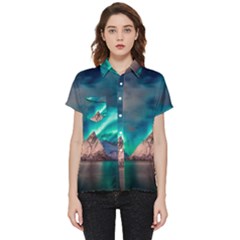 Amazing Aurora Borealis Colors Short Sleeve Pocket Shirt