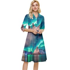 Amazing Aurora Borealis Colors Classy Knee Length Dress