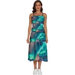 Amazing Aurora Borealis Colors Sleeveless Shoulder Straps Boho Dress