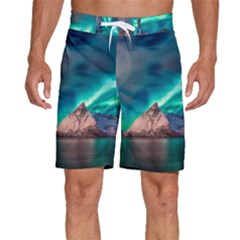 Amazing Aurora Borealis Colors Men s Beach Shorts