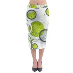 Circles Still Life Midi Pencil Skirt