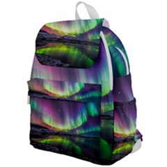 Aurora Borealis Polar Northern Lights Natural Phenomenon North Night Mountains Top Flap Backpack