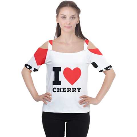 I Love Cherry Cutout Shoulder Tee by ilovewhateva