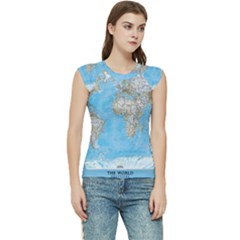 Blue White And Green World Map National Geographic Women s Raglan Cap Sleeve Tee