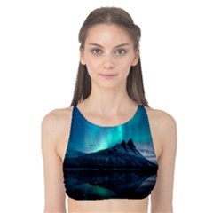 Aurora Borealis Mountain Reflection Tank Bikini Top by B30l