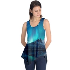 Aurora Borealis Mountain Reflection Sleeveless Tunic