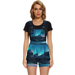 Aurora Borealis Mountain Reflection Short Overalls by B30l