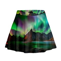 Aurora Borealis Nature Sky Light Mini Flare Skirt by B30l