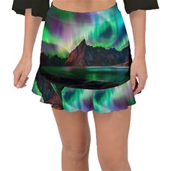 Aurora Borealis Nature Sky Light Fishtail Mini Chiffon Skirt by B30l