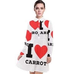 I love carrots  Long Sleeve Chiffon Shirt Dress