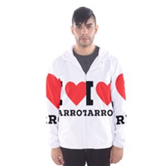 I love carrots  Men s Hooded Windbreaker