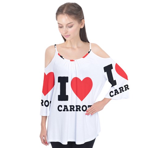 I Love Carrots  Flutter Sleeve Tee  by ilovewhateva