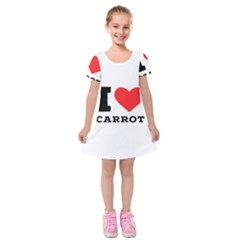 I Love Carrots  Kids  Short Sleeve Velvet Dress by ilovewhateva