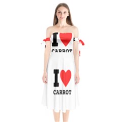 I love carrots  Shoulder Tie Bardot Midi Dress
