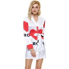 I Love Carrots  Long Sleeve Satin Robe by ilovewhateva