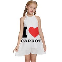 I love carrots  Kids  Halter Collar Waist Tie Chiffon Dress