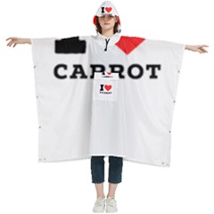 I love carrots  Women s Hooded Rain Ponchos