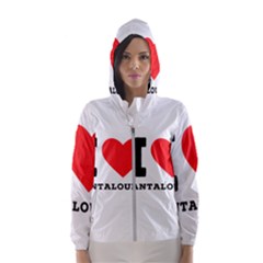 I Love Cantaloupe  Women s Hooded Windbreaker by ilovewhateva