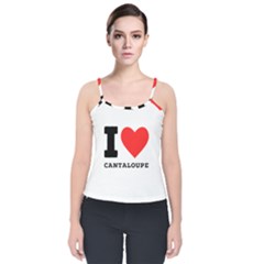 I Love Cantaloupe  Velvet Spaghetti Strap Top by ilovewhateva