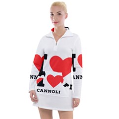 I Love Cannoli  Women s Long Sleeve Casual Dress
