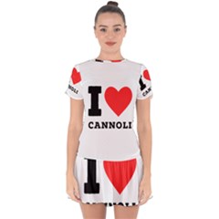I Love Cannoli  Drop Hem Mini Chiffon Dress